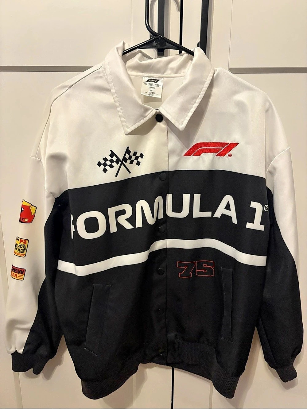 Formula 1 75th Anniversary Heritage Jacket Racing Jacket Black & White